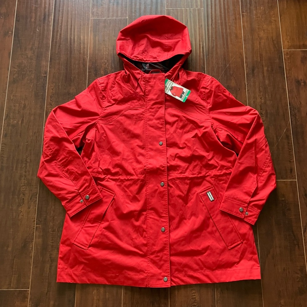 NWT Hunter Women's Hooded Water Resistant Rain Jacket - XL